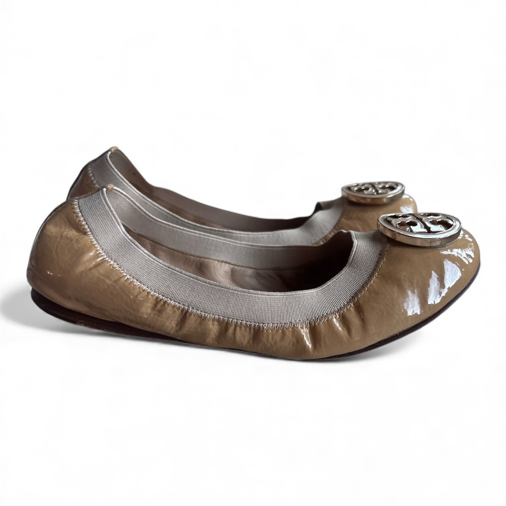Tory Burch Patent Leather Ballet Flats – Women's Beige / Nude – Size 6.5M - Picture 3 of 9